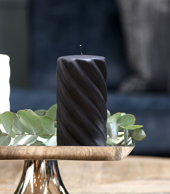 Twisted Pillar Candle black 8x15 image number 1