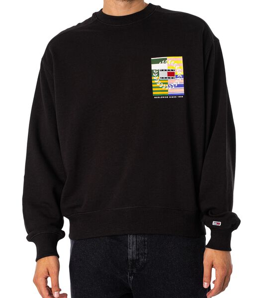 Boxy Luxe Grafisch Sweatshirt Met Achterkant