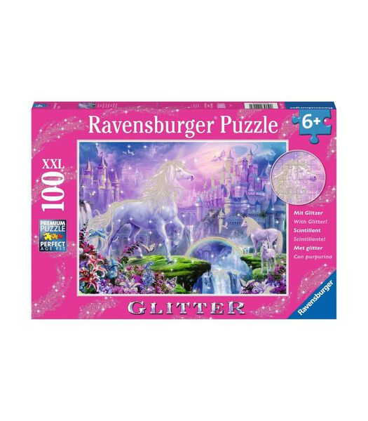 puzzel Koninkrijk van de Eenhoorns (glitter) - Legpuzzel - 100 stukjes