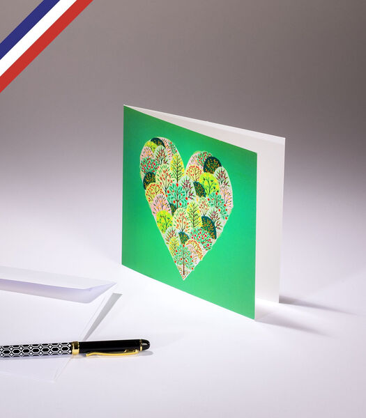 Carte double All you need is love   - Cœur arbres
