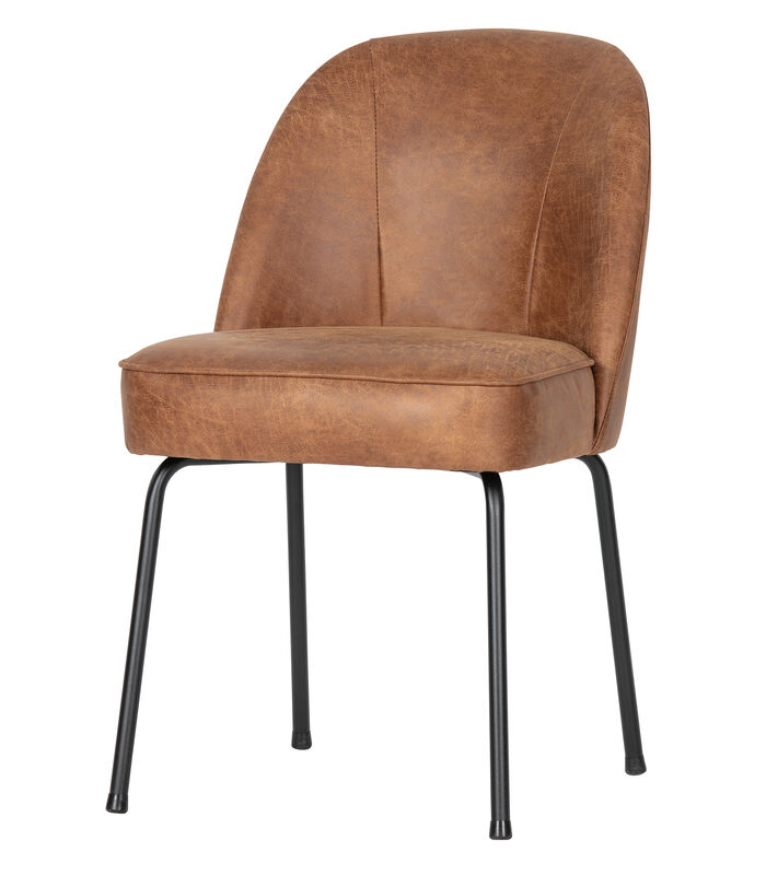 Lot de 2 chaises de table - Eco-cuir - Cognac - 82.5x50x57 - Vogue image number 2