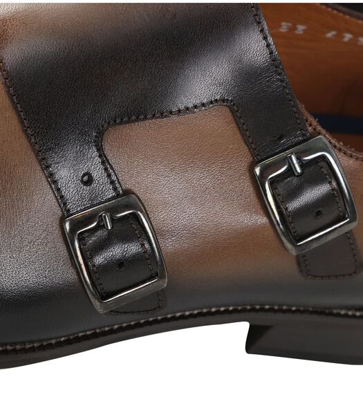 Double Monk Strap Leather Taupe