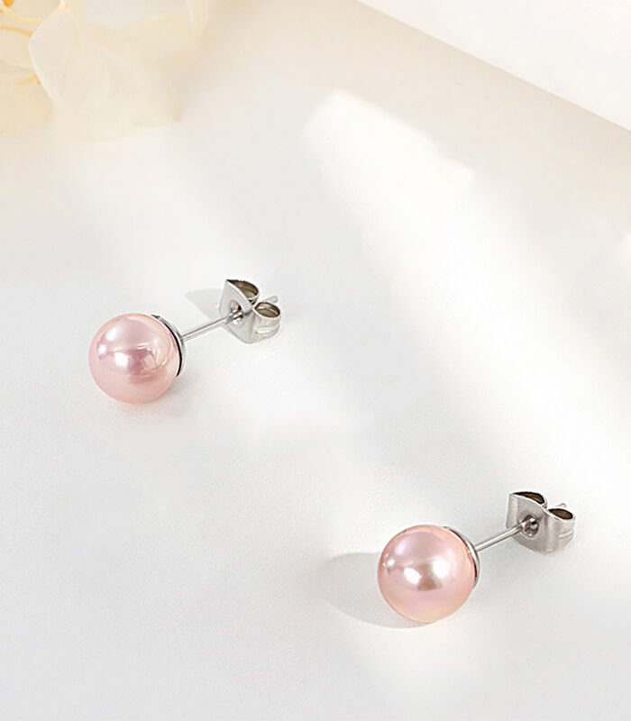 Boucles d'oreilles perle - Acier inoxydable image number 0