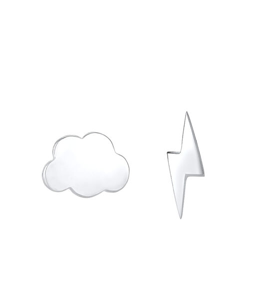 Boucles D'oreilles Boucles D'oreilles Pour Femmes - Cloud Lightning Astro Look Trend Blogger En Plaqué Or Argent 925 Sterling