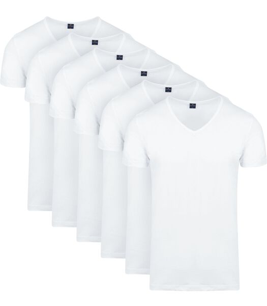 Suitable Vita T-Shirt Col En V Blanc 6-Pack