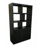 Black Omerta - Armoire bibliothèque - mangue - noir - 2 portes - 6 niches - châssis acier image number 0