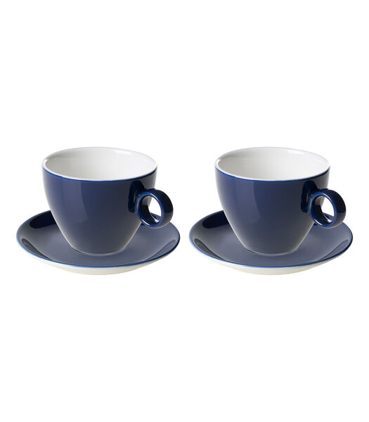 Tasse à cappuccino et soucoupe  Bart Color Cafe 23 cl 15 cm Porcelaine bleue 2 pièce(s)