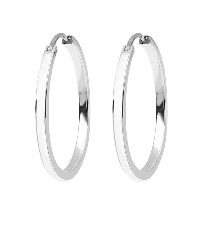 Boucles D'oreilles Scintillement Hoops Boucles D'oreilles Femme (925/1000) Argent image number 3