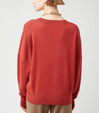 Pull col rond oversize en maille milano image number 1