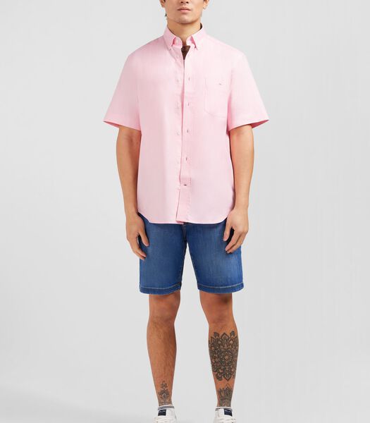 Korte mouwen roze katoenen shirt