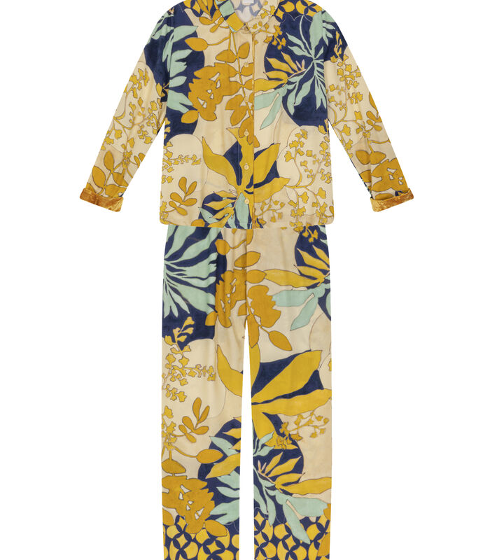 Pyjama met knopen FOUGERES 606 100% viscose veelkleurige print image number 4