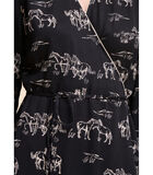 Robe portefeuille longue à imprimé figuratif chevaux image number 3