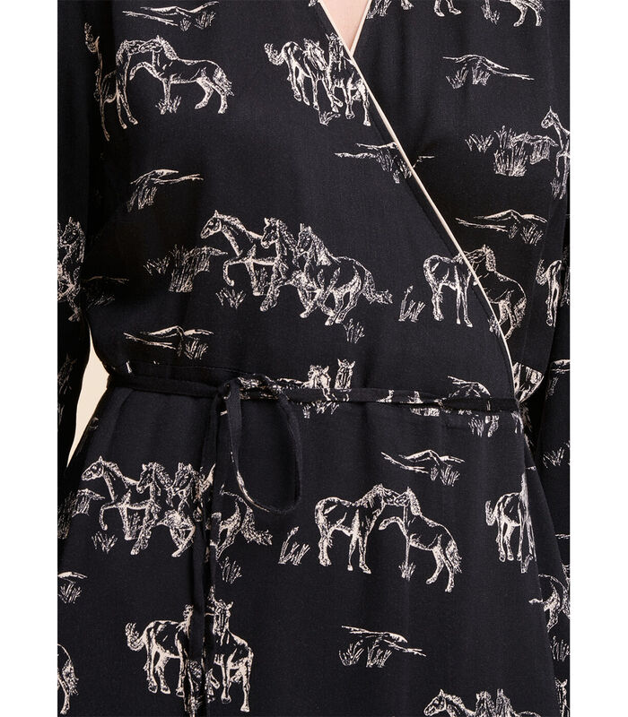 Robe portefeuille longue à imprimé figuratif chevaux image number 3