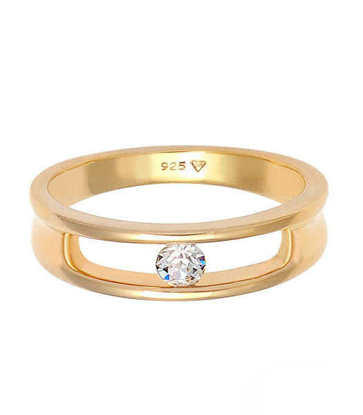 Ring Dames Solitaire Ring Klassieker Met Kristallen In 925 Sterling Zilver