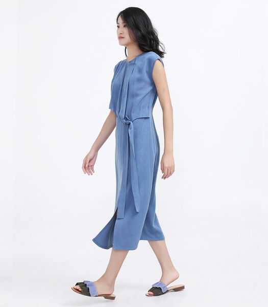 Side Tie minimalistische midi -jurk