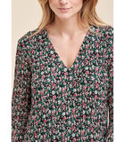 Kort geplooide jurk met bloemenprint image number 3