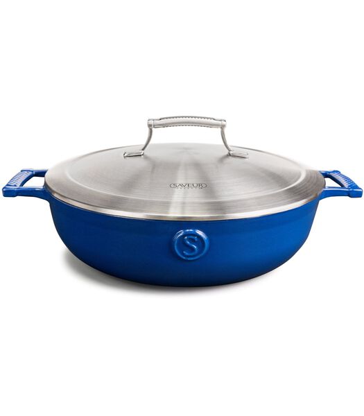 Saveur sélectionne Poêle à frire Voyage - Classic Blue - ø 30 cm - Revêtement antiadhésif émaillé