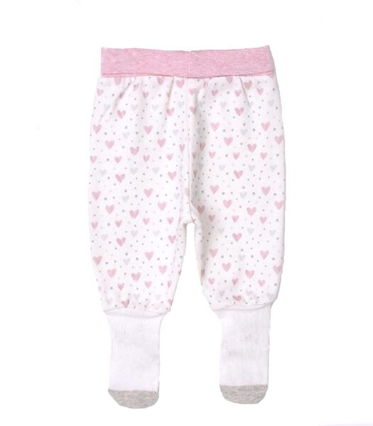 Pantalon à pieds bébé fille en coton bio