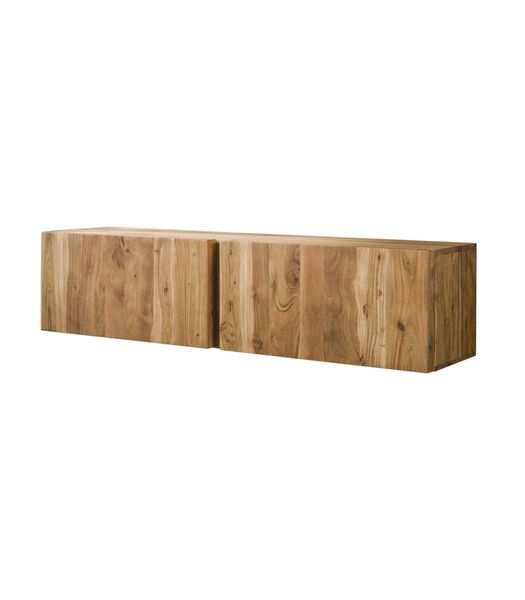 Acacian Block - TV-meubel - massief acacia - 2 deuren - 2 schappen - ophangbaar