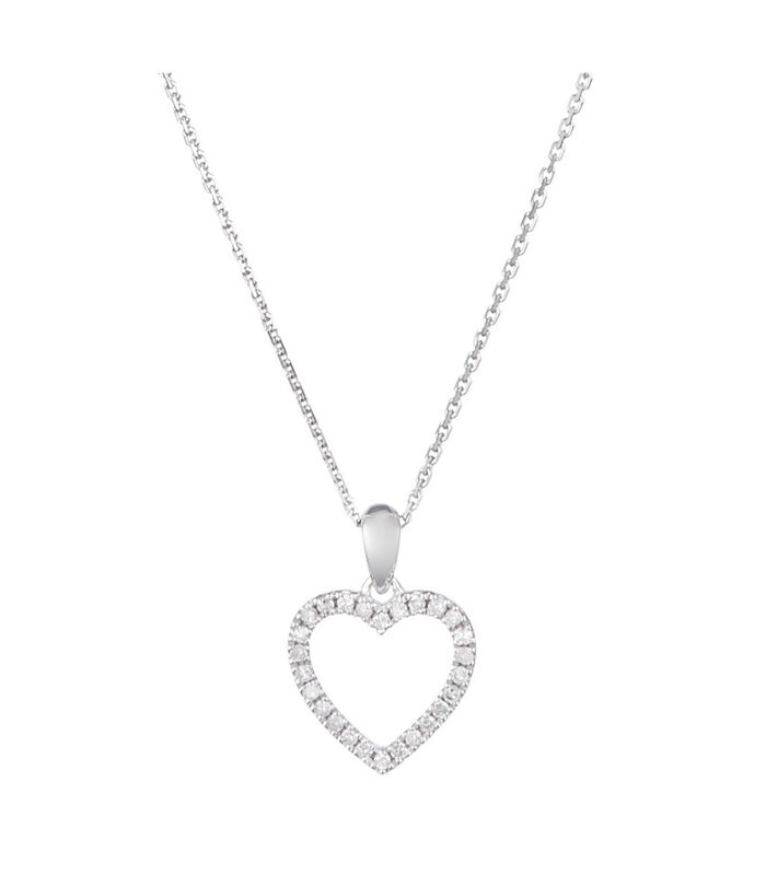 Pendentif "Élue de ton cœur" Or Blanc et Diamants image number 0