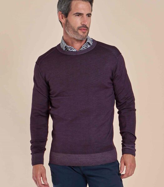 Pull Laine Col Rond Violet