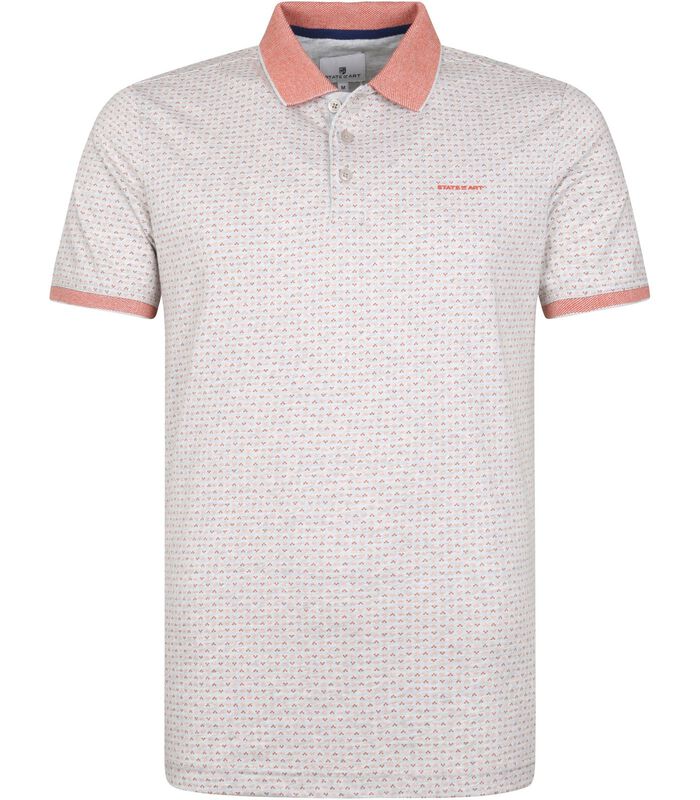 Polo Print Grijs Rood image number 0