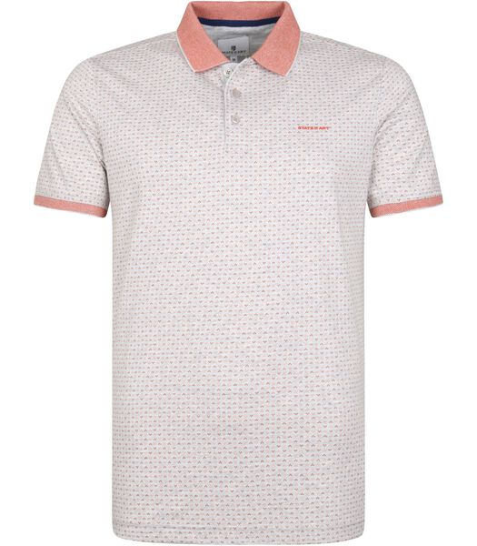 State Of Art Polo Impression Gris Rouge