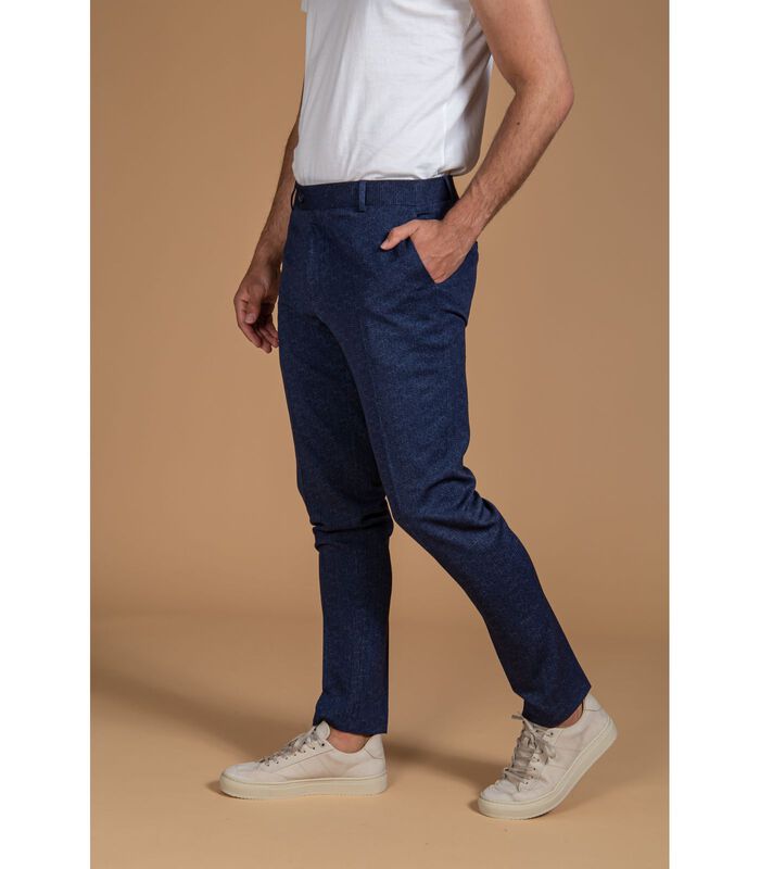 Suitable Pantalon Jersey Melange Donkerblauw image number 1