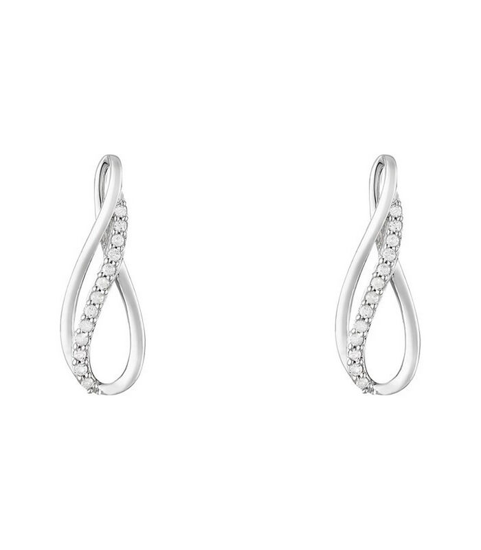 Boucles d'oreilles Or Blanc "INFINITO" Diamants 0,13 image number 0