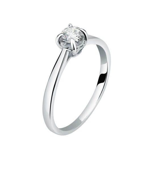 Ring in 750 witgoud, ecologische diamant
