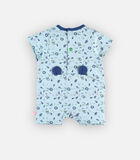 Bio katoenen romper pyjama met prints, lichtblauw image number 1