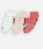 3 paar schuimrubbere sokken, roos image number 0