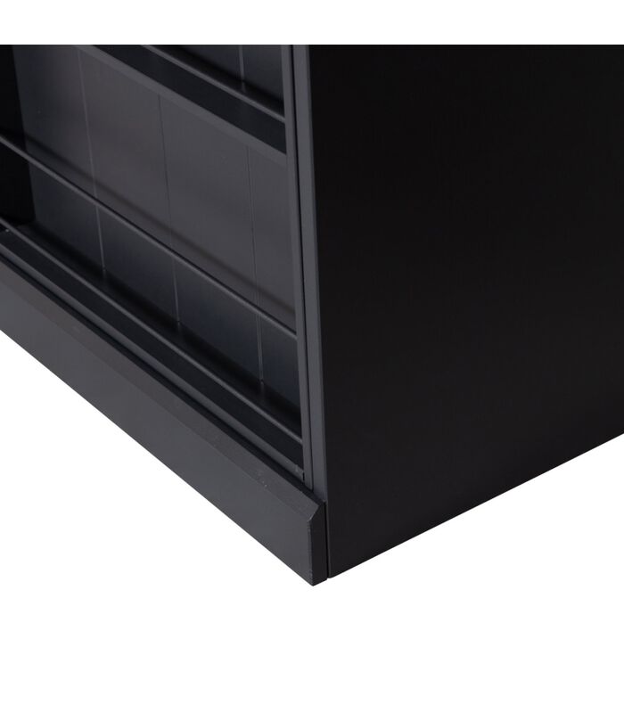 Armoire 1 Porte Coulissantes - Pin - Noir - 200x150x46,5 - Swing image number 4