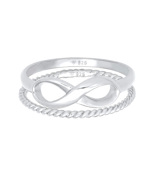 Ring Dames Stacking Ring Duo Infinity Gedraaid Basic Trend Blogger In 925 Sterling Zilver