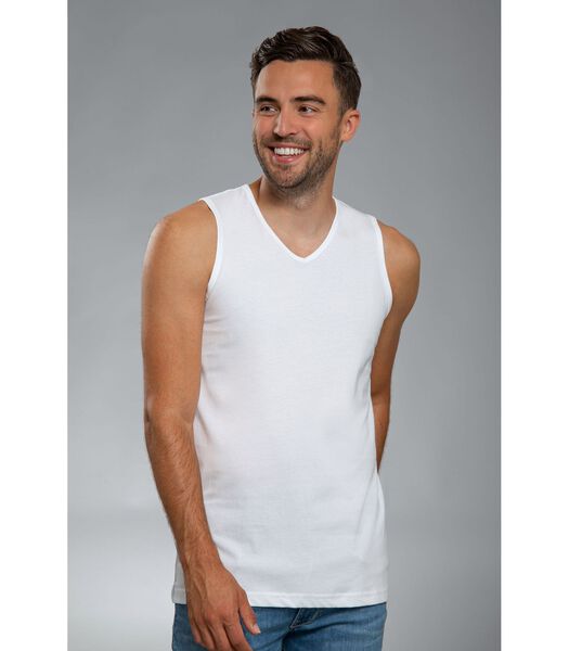 Viless T-Shirt Mouwloos Wit 2-Pack