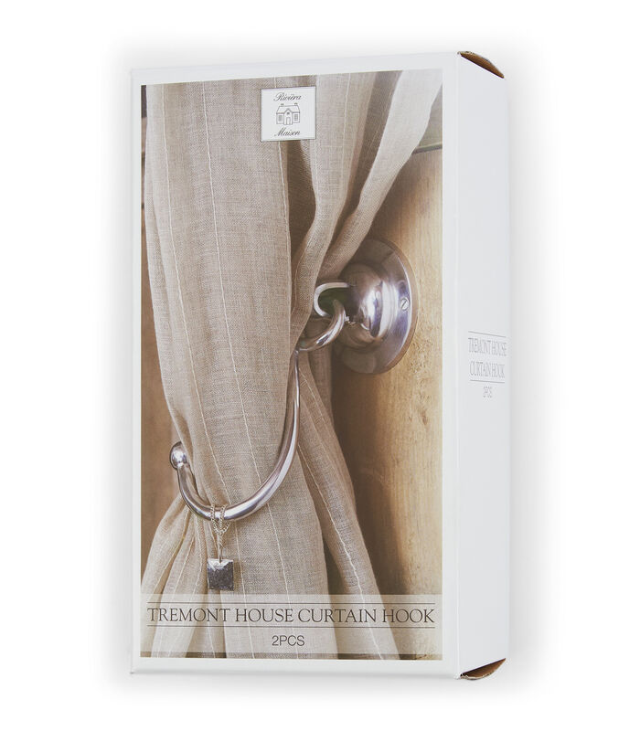 Gordijn Embrasse Gordijnhouder - Tremont House Curtain Hook - Zilver - Set van 2 Stuks image number 2