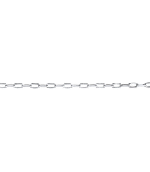 Halsketting Dames Choker Link Ketting Ovaal Trend Filigraan Basis In 925 Sterling Zilver Verguld