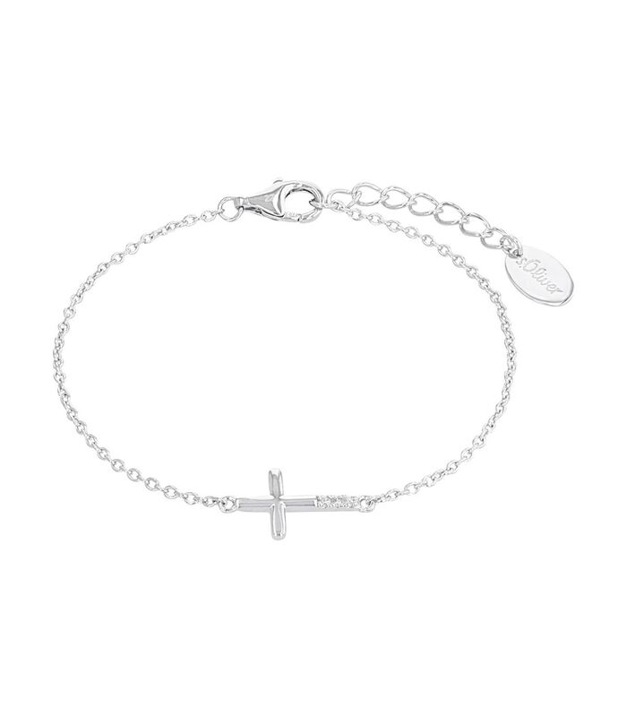 Bracelet pour fille, argent 925 sterling, zirconium synth. | croix image number 1