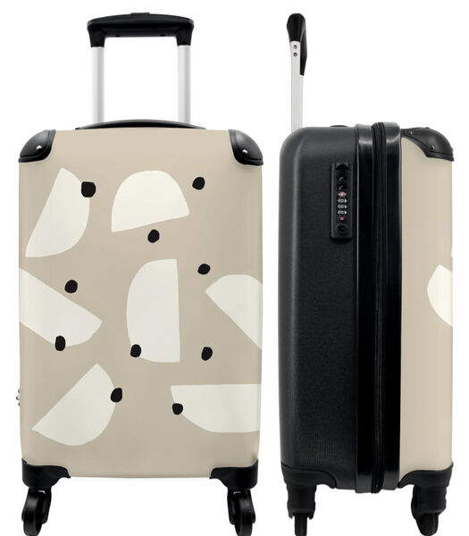 Ruimbagage koffer met 4 wielen en TSA slot (Beige - Abstract - Zwart - Kunst)