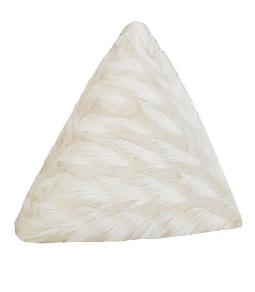Coussin pyramide en fausse fourrure blanche