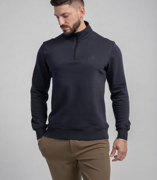 Sweatshirt met rits en hoge hals-Dark Navy
