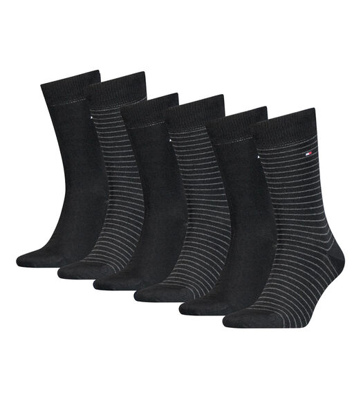 Small Stripe Sokken Heren 6-pack Zwart