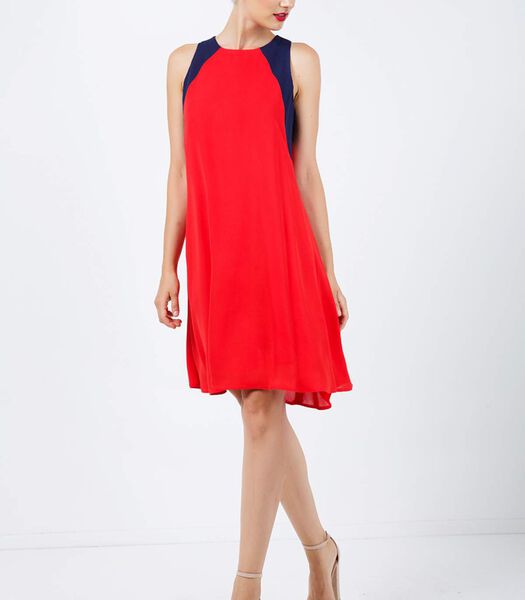 Mouwloze A-lijn rode jurk