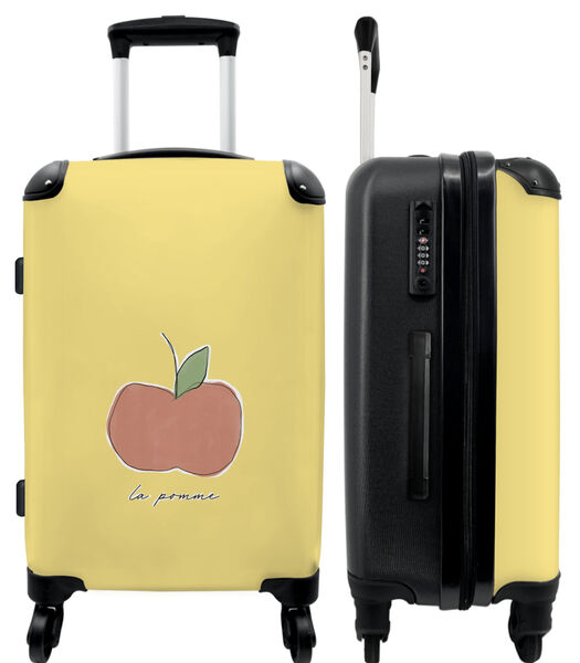 Bagage à main Valise avec 4 roues et serrure TSA (Pomme - Jaune - 'La Pomme' - Abstrait)
