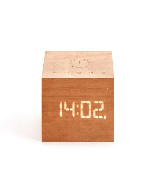 Cube Plus Alarmklok - Kersenhout