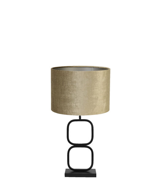 Tafellamp Lutika/Gemstone - Zwart/Brons - Ø30x67cm