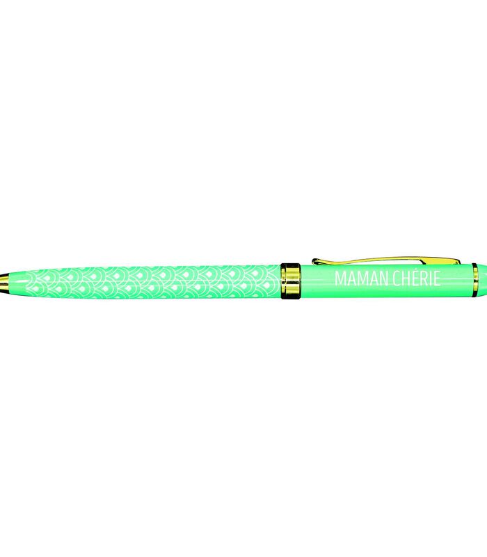 Fijne pen in gelakt metaal turkoois - Liefste mama image number 0