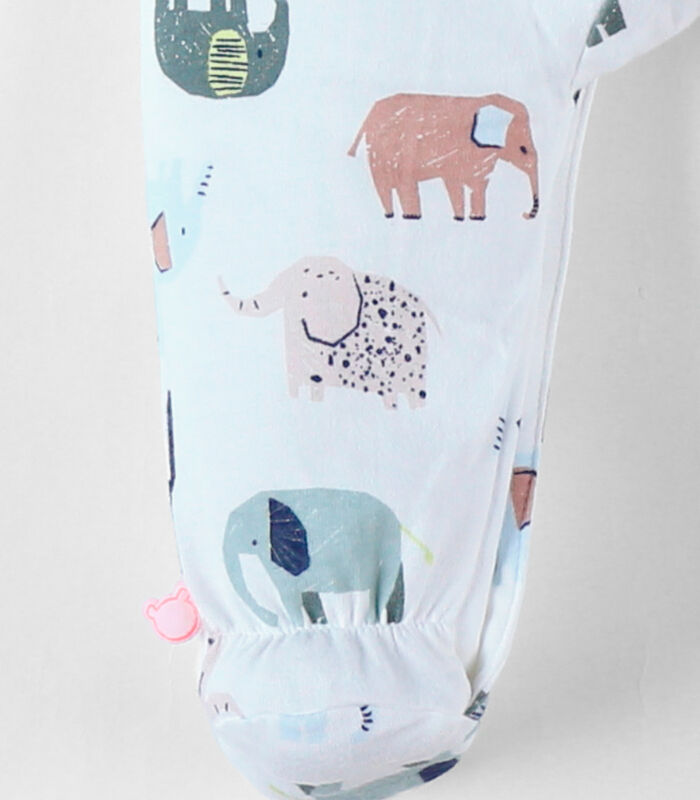 Pyjama 1 pièce imprimé éléphants en jersey, image number 2