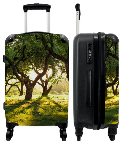 Handbagage Koffer met 4 wielen en TSA slot (Zon - Bomen - Groen - Bos - Natuur)