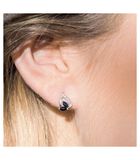 Witgouden oorbellen met diamant en saffier image number 1